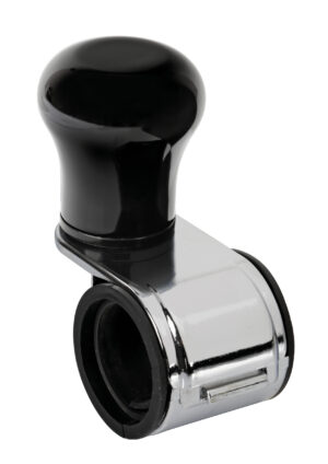 Revolve, pomello volante in alluminio anodizzato nero, staffa cromata