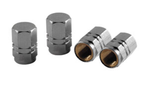 Sport-Cap Hexagonal, set 4 tappi coprivalvola - Alluminio