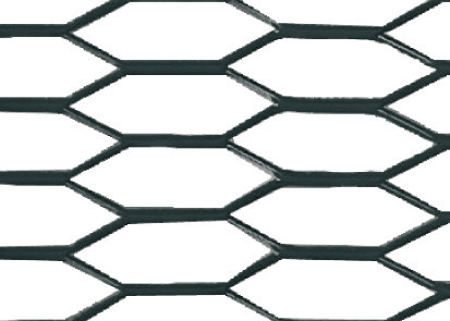 Racing Grill - Hexagon 8x25 mm - 100x33 cm - Nero anodizzato