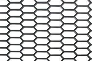 Original-Look, griglia aerazione in PP - Esagono largo 15x35 mm - 120x40 cm - Nero