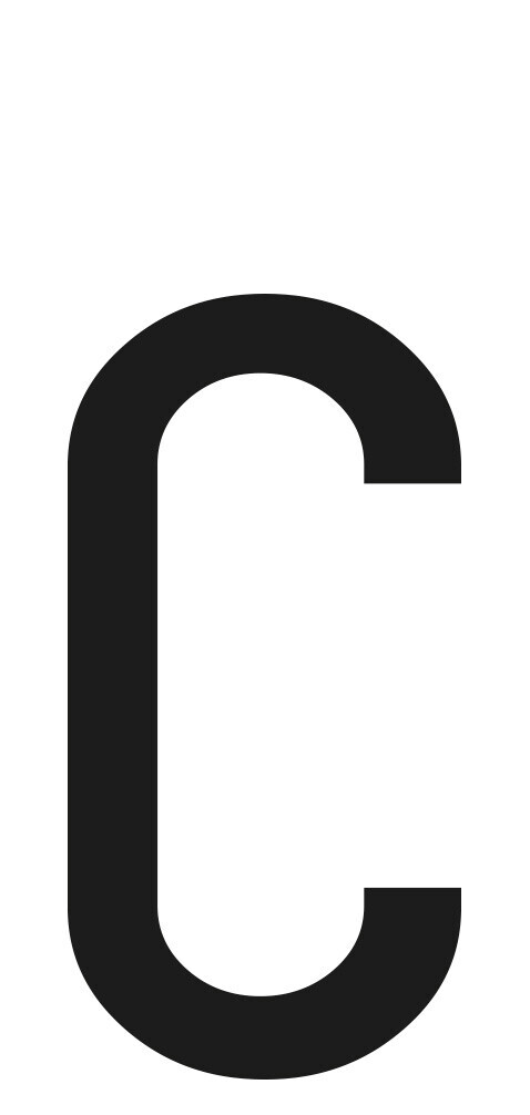 Spell-It, caratteri alfanumerici adesivi 60x30 mm - C - Confezione da 10 pezzi