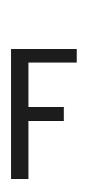 Spell-It, caratteri alfanumerici adesivi 60x30 mm - F - Confezione da 10 pezzi