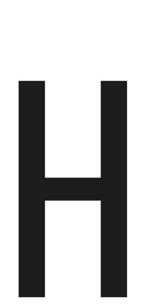 Spell-It, caratteri alfanumerici adesivi 60x30 mm - H - Confezione da 10 pezzi