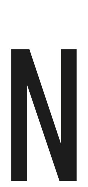 Spell-It, caratteri alfanumerici adesivi 60x30 mm - N - Confezione da 10 pezzi