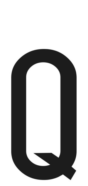 Spell-It, caratteri alfanumerici adesivi 60x30 mm - Q - Confezione da 10 pezzi