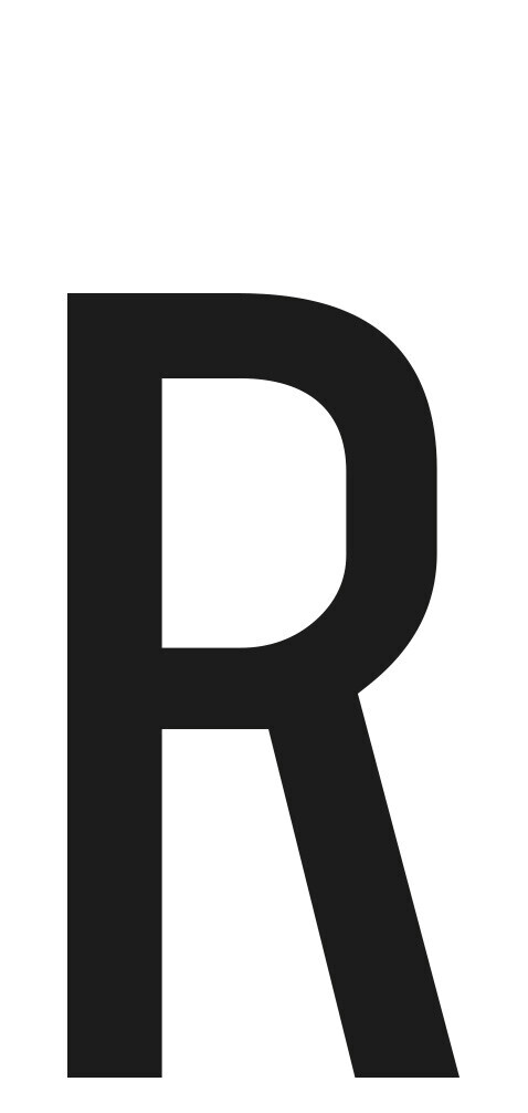 Spell-It, caratteri alfanumerici adesivi 60x30 mm - R - Confezione da 10 pezzi