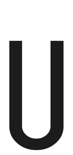 Spell-It, caratteri alfanumerici adesivi 60x30 mm - U - Confezione da 10 pezzi