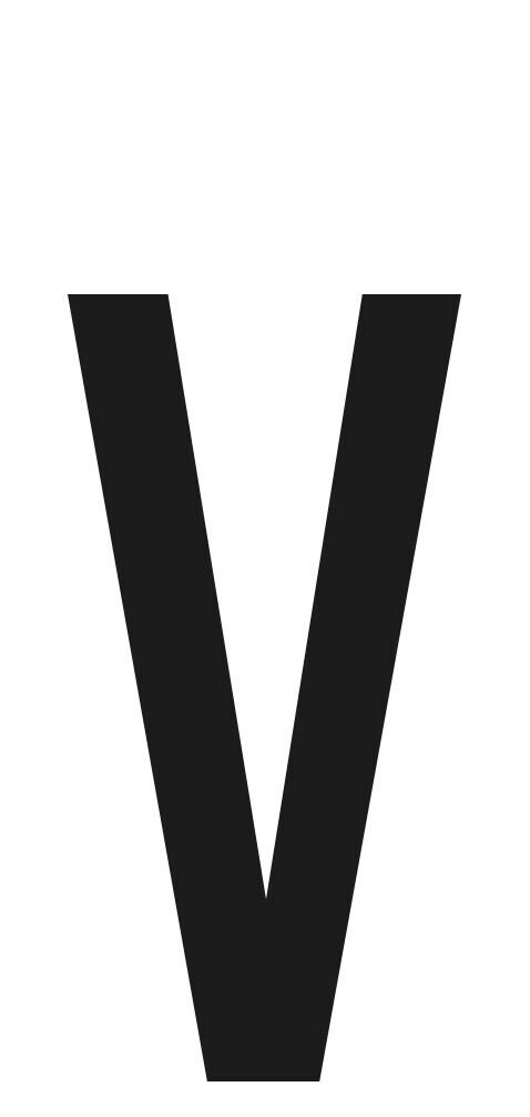 Spell-It, caratteri alfanumerici adesivi 60x30 mm - V - Confezione da 10 pezzi