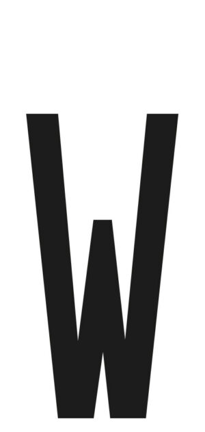 Spell-It, caratteri alfanumerici adesivi 60x30 mm - W - Confezione da 10 pezzi