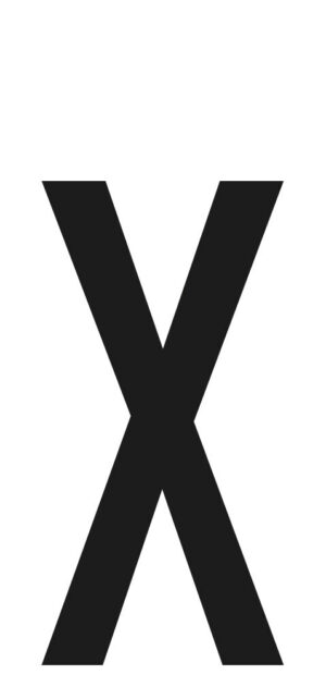 Spell-It, caratteri alfanumerici adesivi 60x30 mm - X - Confezione da 10 pezzi