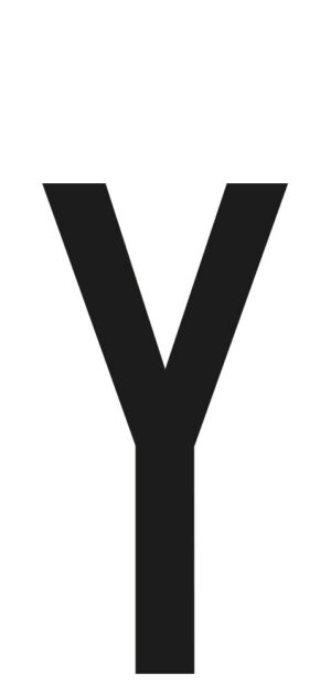 Spell-It, caratteri alfanumerici adesivi 60x30 mm - Y - Confezione da 10 pezzi