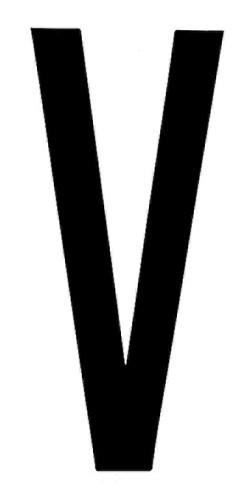 Spell-It, caratteri alfanumerici adesivi 80x35 mm - V - Confezione da 10 pezzi