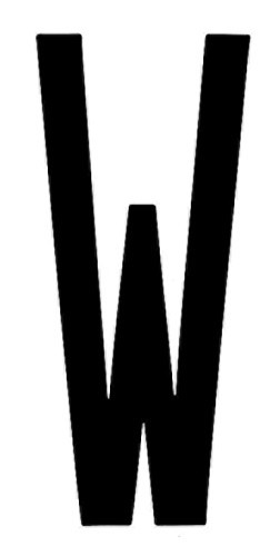 Spell-It, caratteri alfanumerici adesivi 80x35 mm - W - Confezione da 10 pezzi