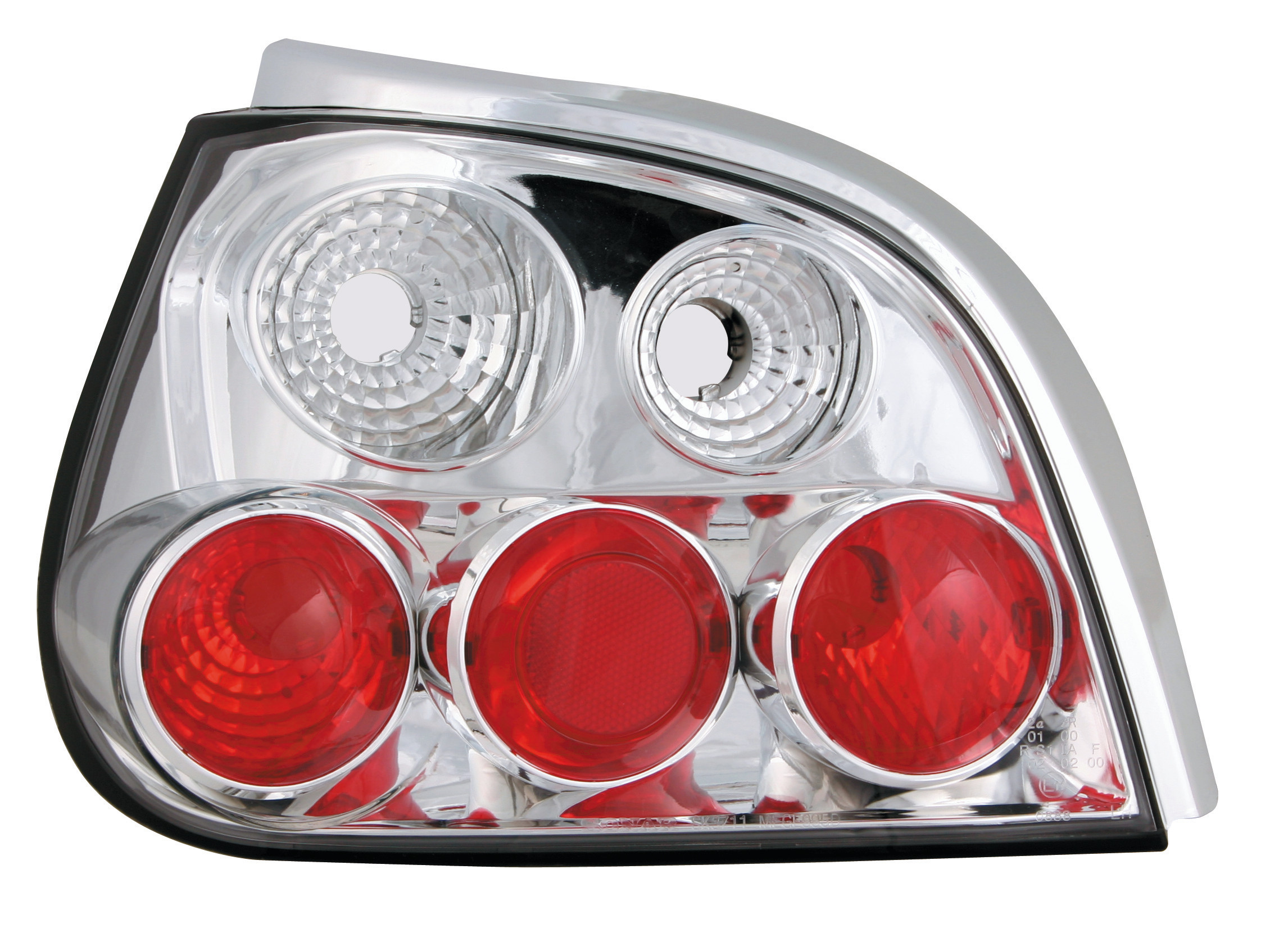 Coppia fanali posteriori - compatibile per Renault Megane (3/99-12/01) - Cromo