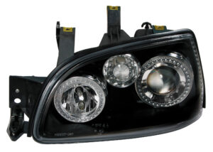 Coppia fanali anteriori Angel-Eyes - compatibile per  Renault Clio (3/96-3/98) - Nero