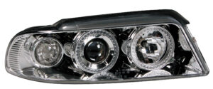 Coppia fanali anteriori Angel-Eyes - compatibile per  Audi A4 (3/99-11/00) - Cromo