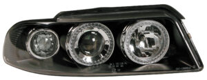 Coppia fanali anteriori Angel-Eyes - compatibile per  Audi A4 (3/99-11/00) - Nero