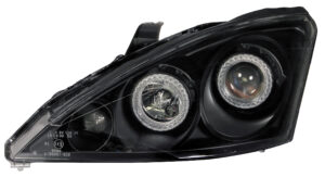 Coppia fanali anteriori Angel-Eyes - compatibile per  Ford Focus (10/00-12/04) - Nero
