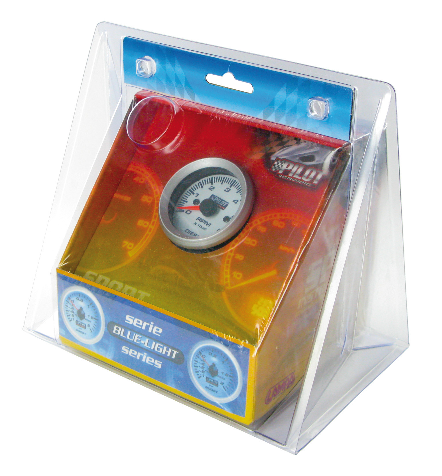 Contagiri diesel 0-6000 RPM - Ø 2” (52 mm) - Blue-Light - 4/6/8 cilindri - immagine 2