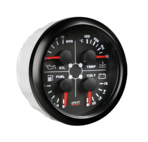 Black Analogue Gauge Series, Manometro 4 in 1 - &Oslash; 3 3/8&rdquo; (85 mm)