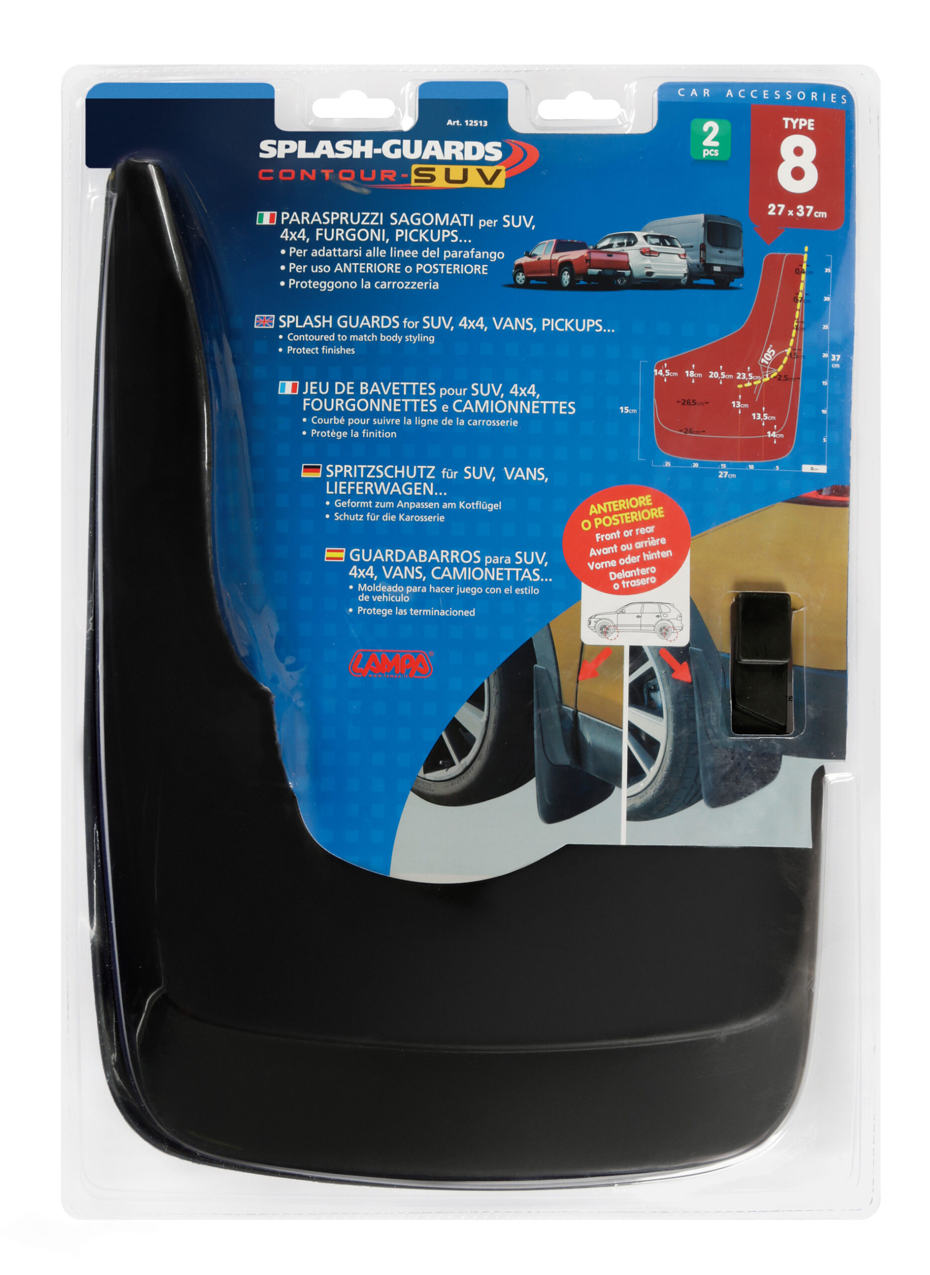 Splash-Guards Contour SUV, paraspruzzi sagomati - Type 8 2 Splash-Guards Contour SUV, paraspruzzi sagomati - Type 8 - immagine 2