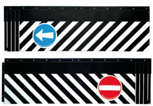 Coppia paraspruzzi camion in pvc con segnali - 240x37 cm