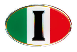 Sticky 3D - Ovale tricolore Italia, 1 pz - 61x40 mm - Confezione da 10 pezzi
