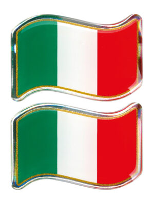 Sticky 3D - Bandiera Italia al vento, 2 pz - 40x27 mm - Confezione da 10 pezzi