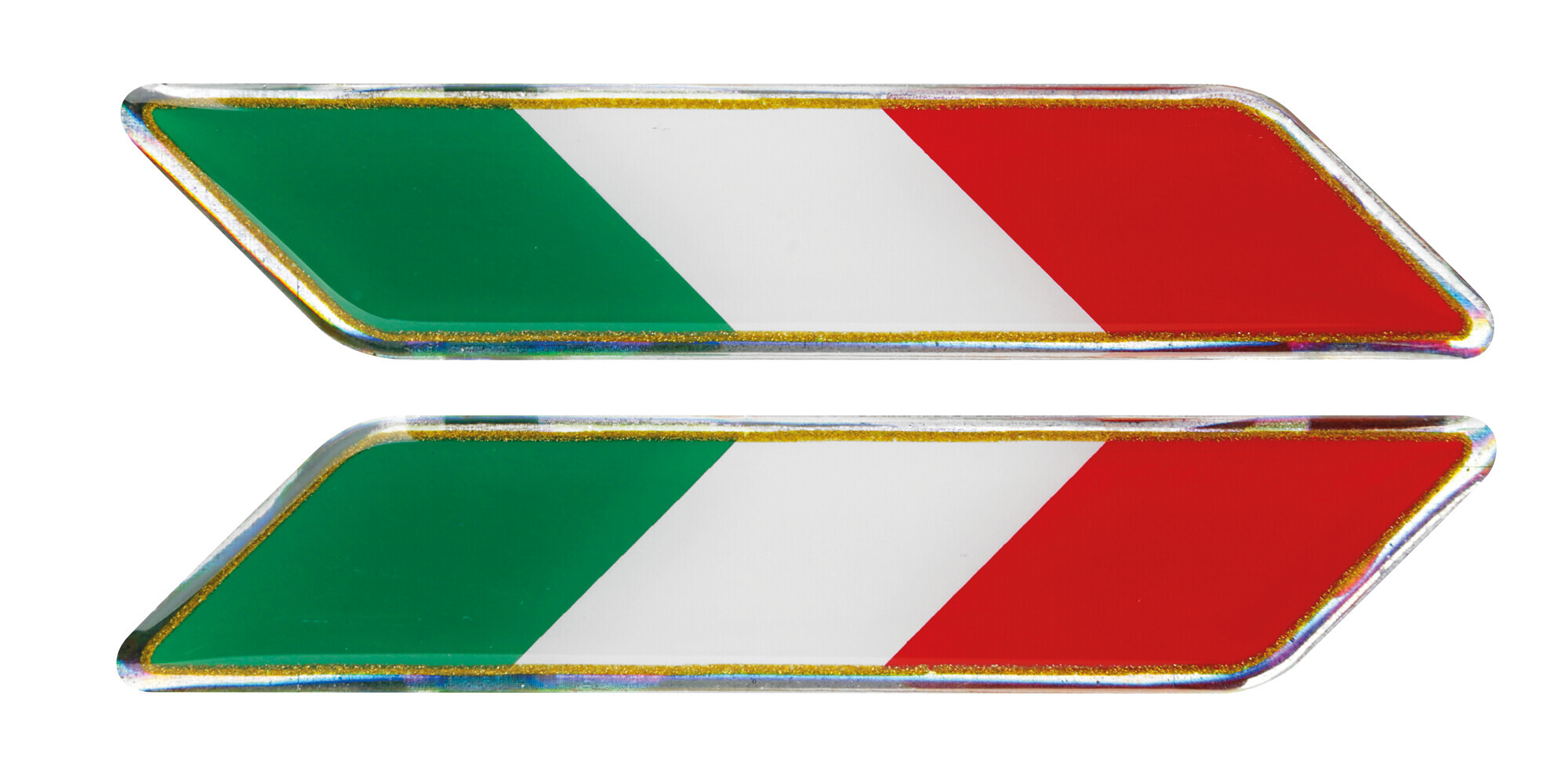 Sticky 3D - Tricolore Italia corto diagonale, 2 pz - 88x16 mm - Confezione da 10 pezzi