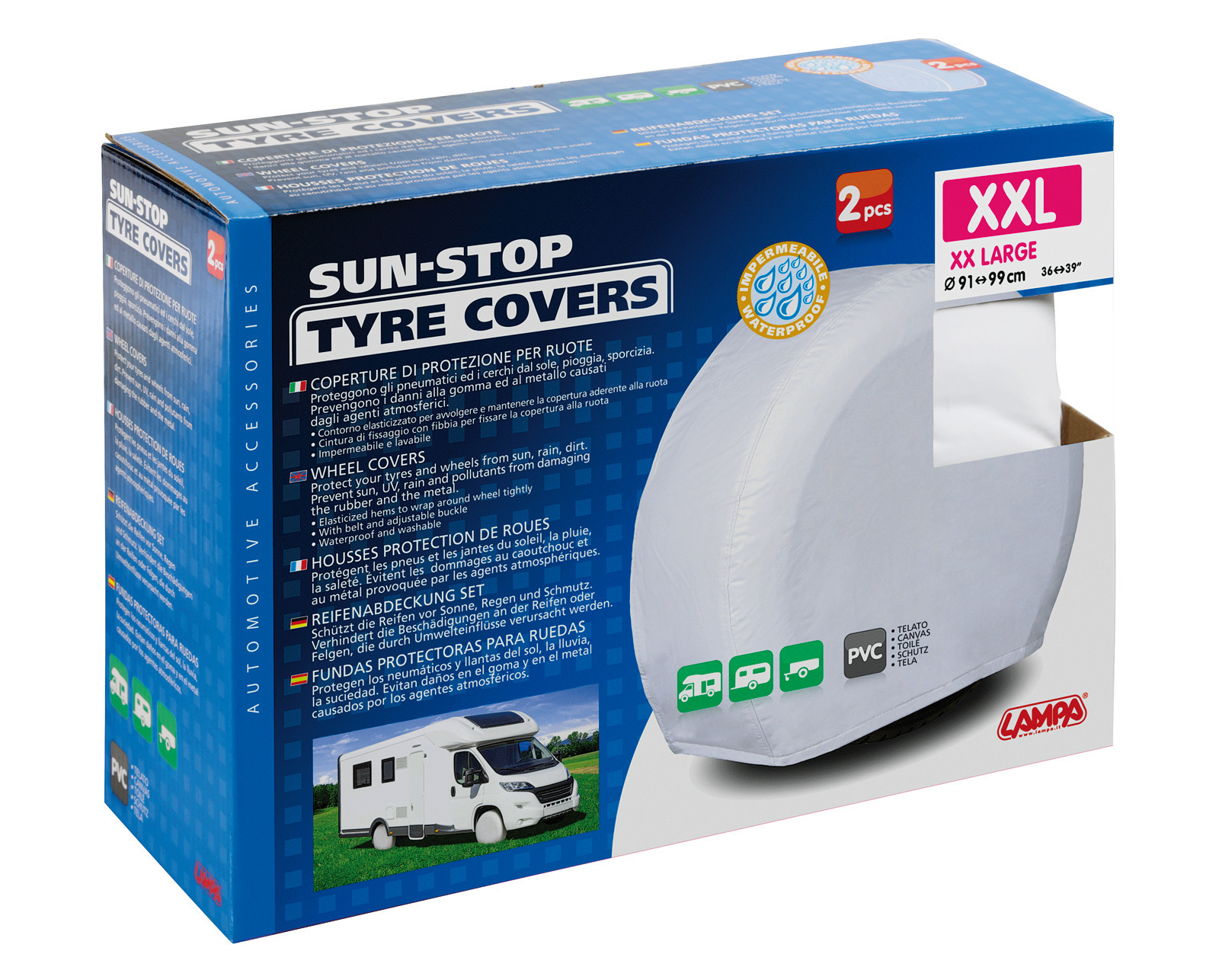 Sun-Stop, coperture di protezione per ruote, 2 pz - XXL - immagine 2