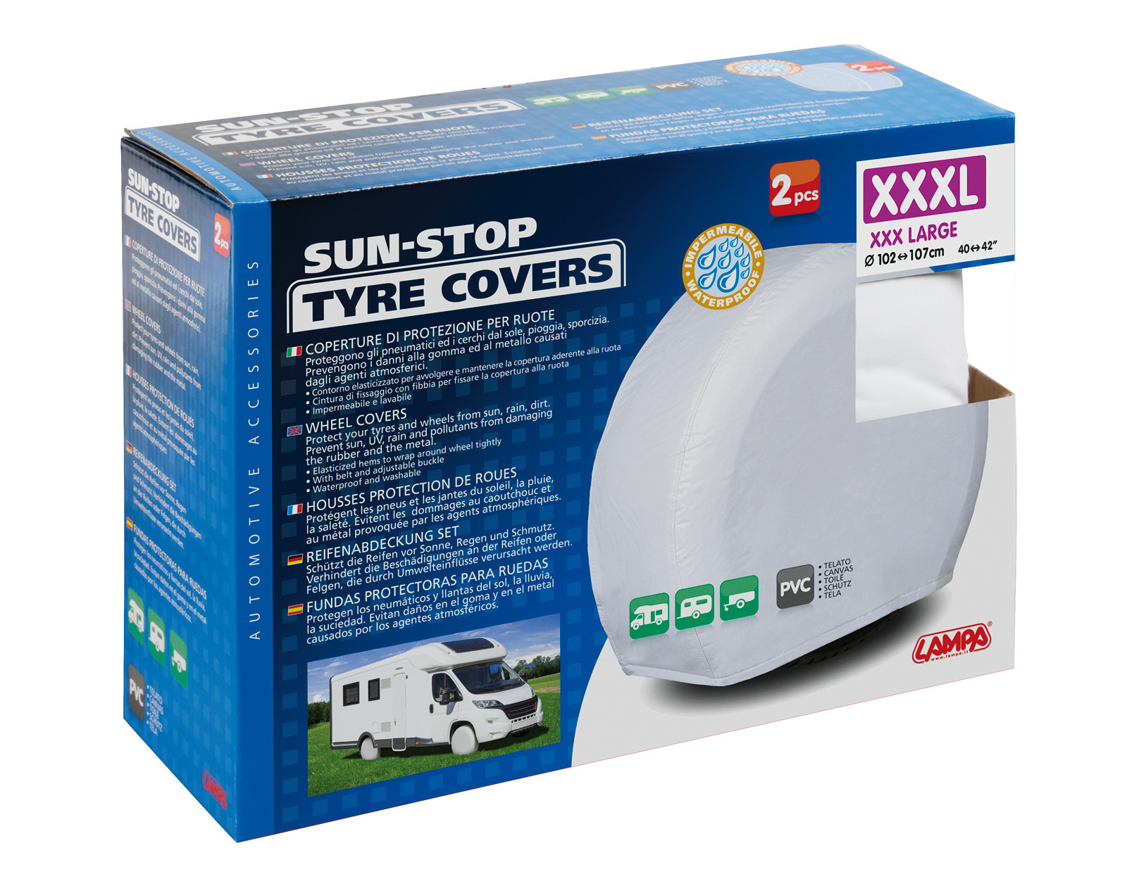 Sun-Stop, coperture di protezione per ruote, 2 pz - XXXL - immagine 2