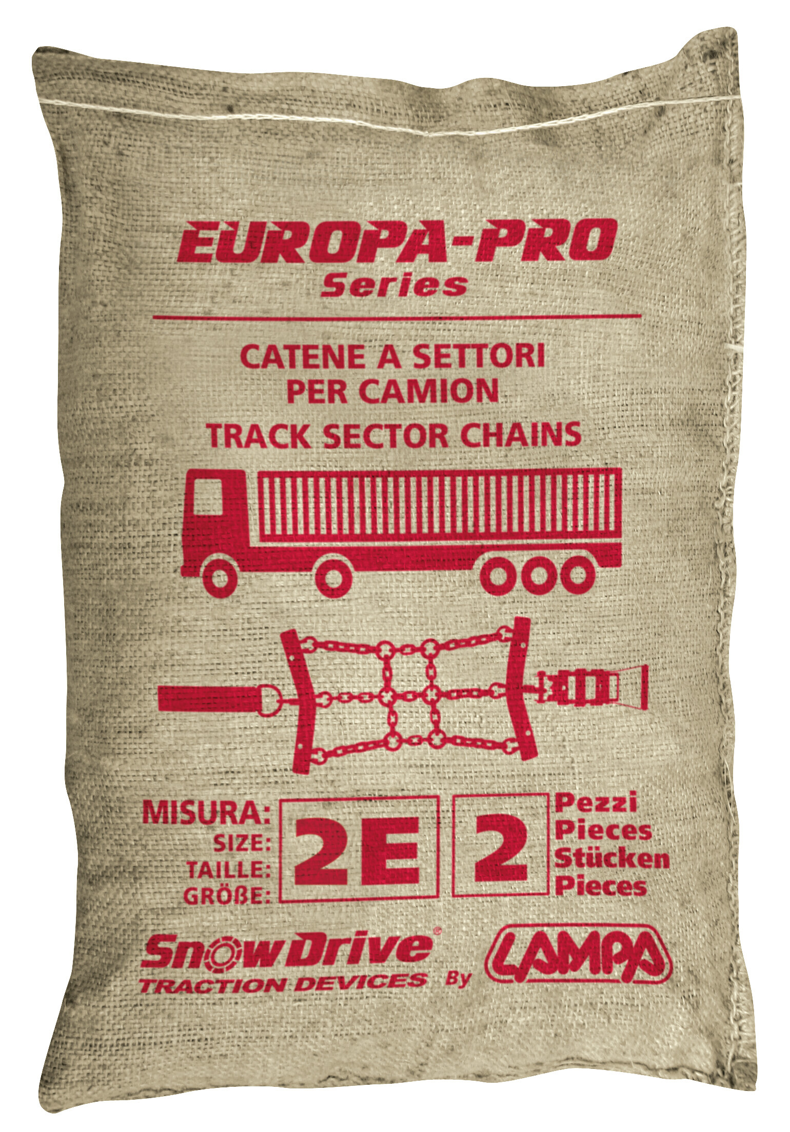 Catene a settori-cingoli per camion, serie Europa-Pro, 2 pz - 2E 9 Catene a settori-cingoli per camion, serie Europa-Pro, 2 pz - 2E - immagine 9