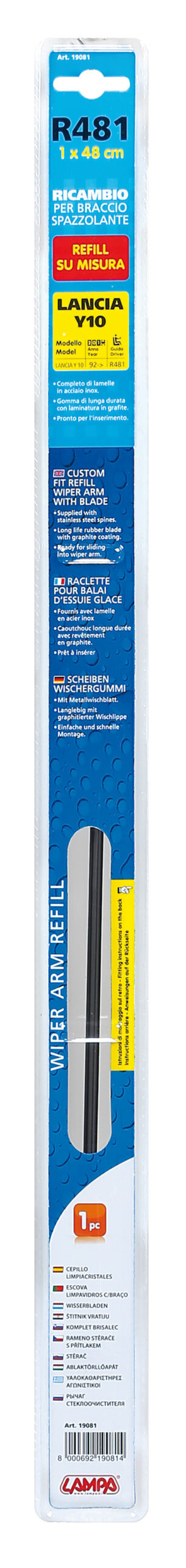 Refill tergi su misura - R481 - 48 cm - anteriore - 1 pz 3 Refill tergi su misura - R481 - 48 cm - anteriore - 1 pz - immagine 3