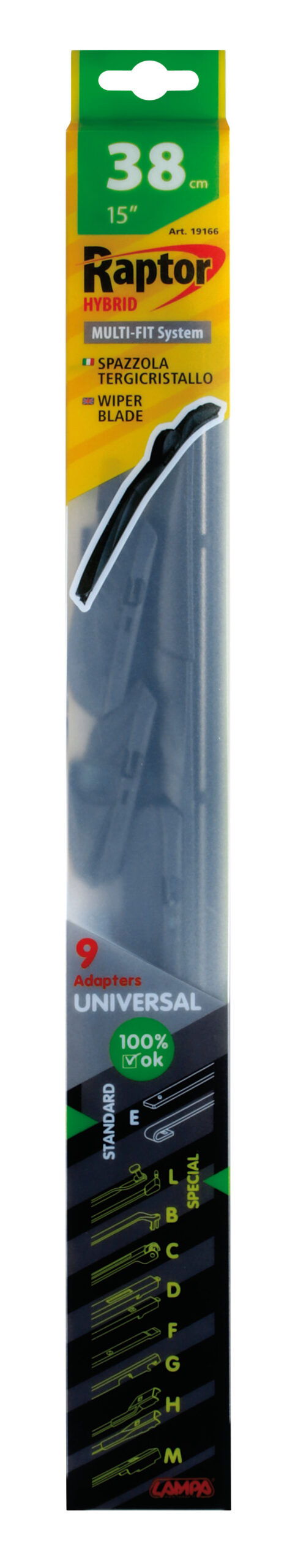 Raptor Hybrid, spazzola tergicristallo - 38 cm (15") - 1 pz 2 Raptor Hybrid, spazzola tergicristallo - 38 cm (15") - 1 pz - immagine 2