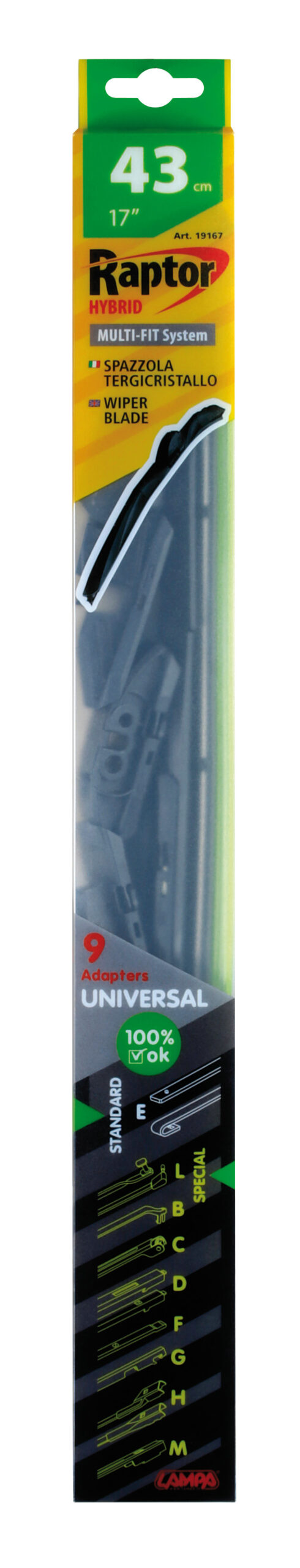 Raptor Hybrid, spazzola tergicristallo - 43 cm (17") - 1 pz 2 Raptor Hybrid, spazzola tergicristallo - 43 cm (17") - 1 pz - immagine 2