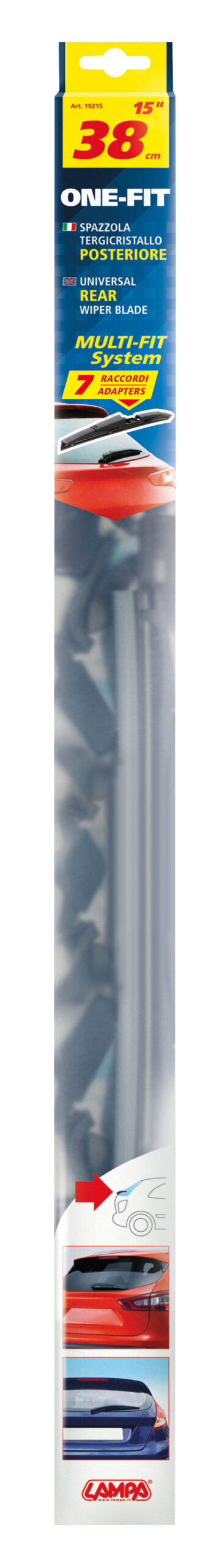 One Fit, spazzola tergicristallo posteriore - 38 cm (15") - 1 pz 2 One Fit, spazzola tergicristallo posteriore - 38 cm (15") - 1 pz - immagine 2