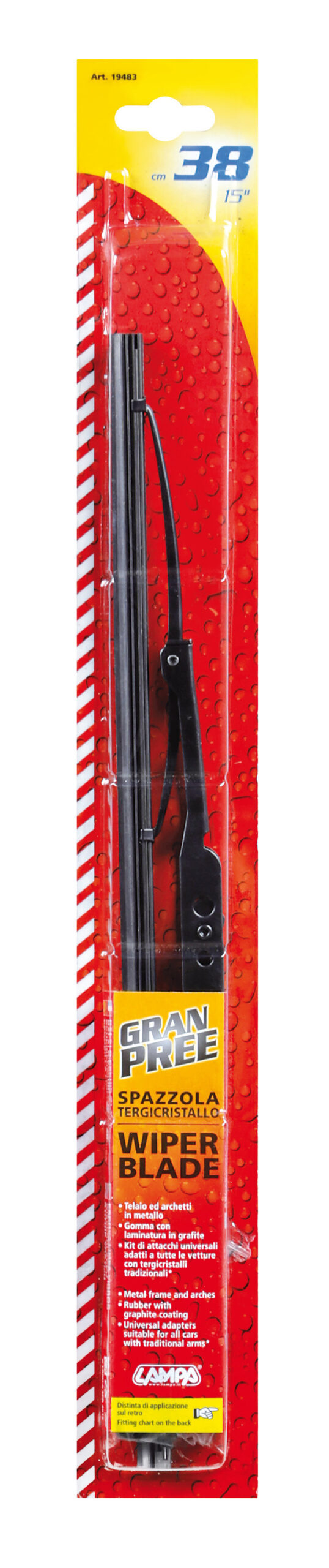 Gran-Pree, spazzola tergicristallo - 38 cm (15") - 1 pz - immagine 2