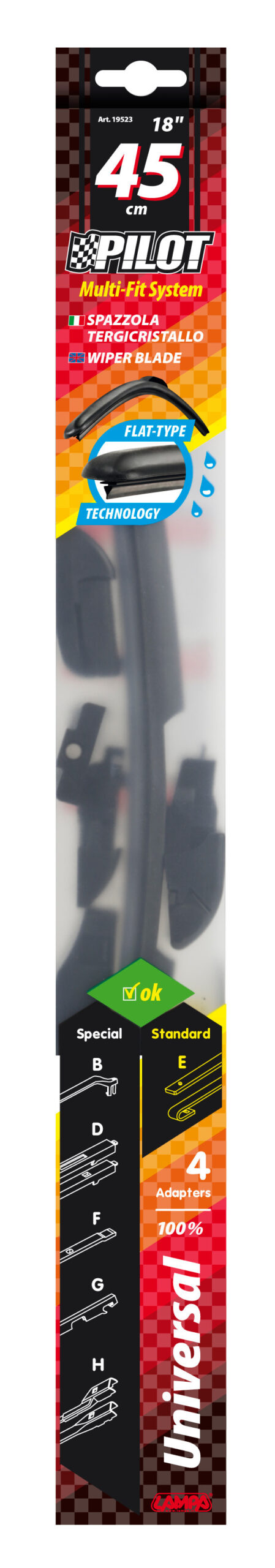 Pilot, spazzola tergicristallo - 45 cm (18") - 1 pz 2 Pilot, spazzola tergicristallo - 45 cm (18") - 1 pz - immagine 2