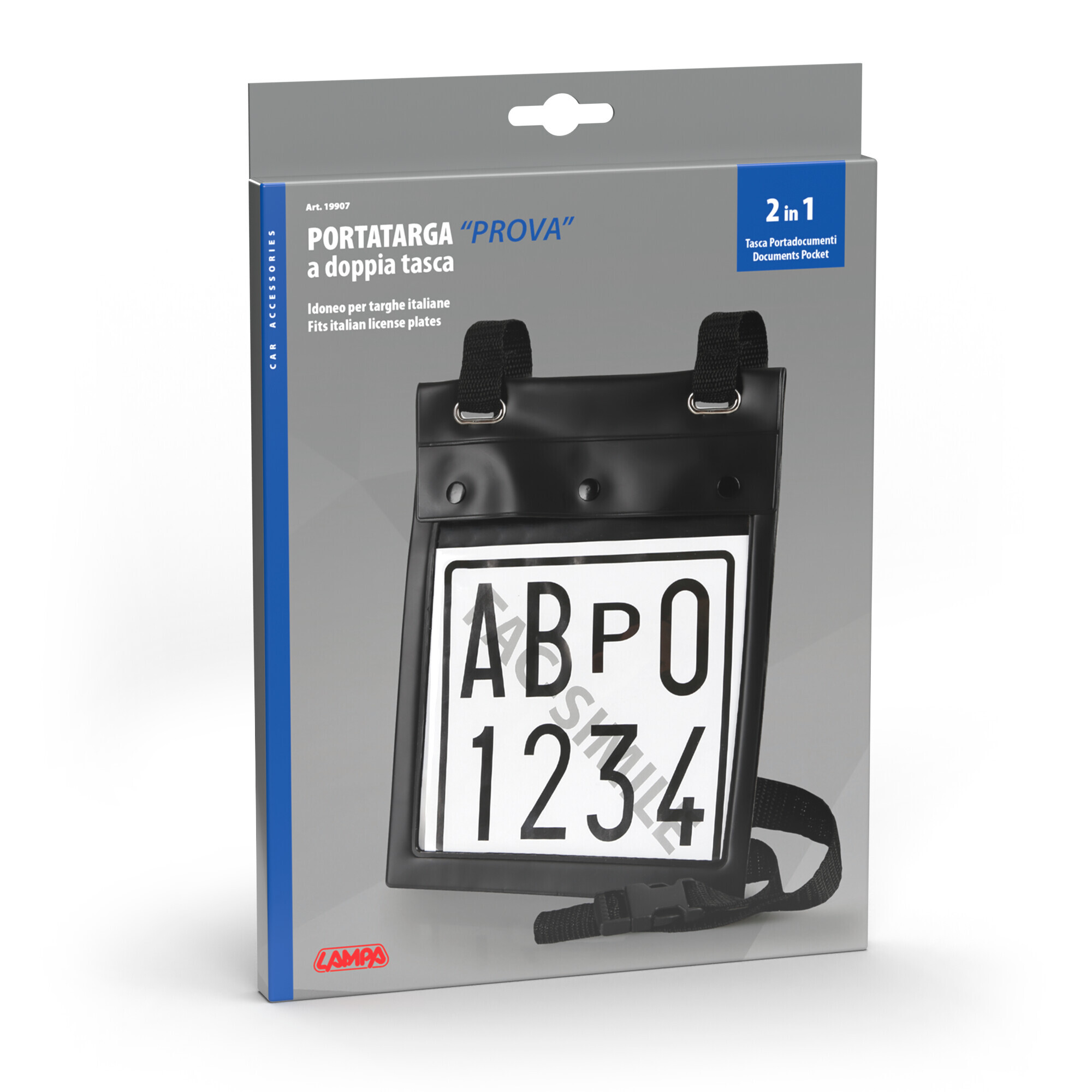 Porta targa prova a doppia tasca - immagine 3