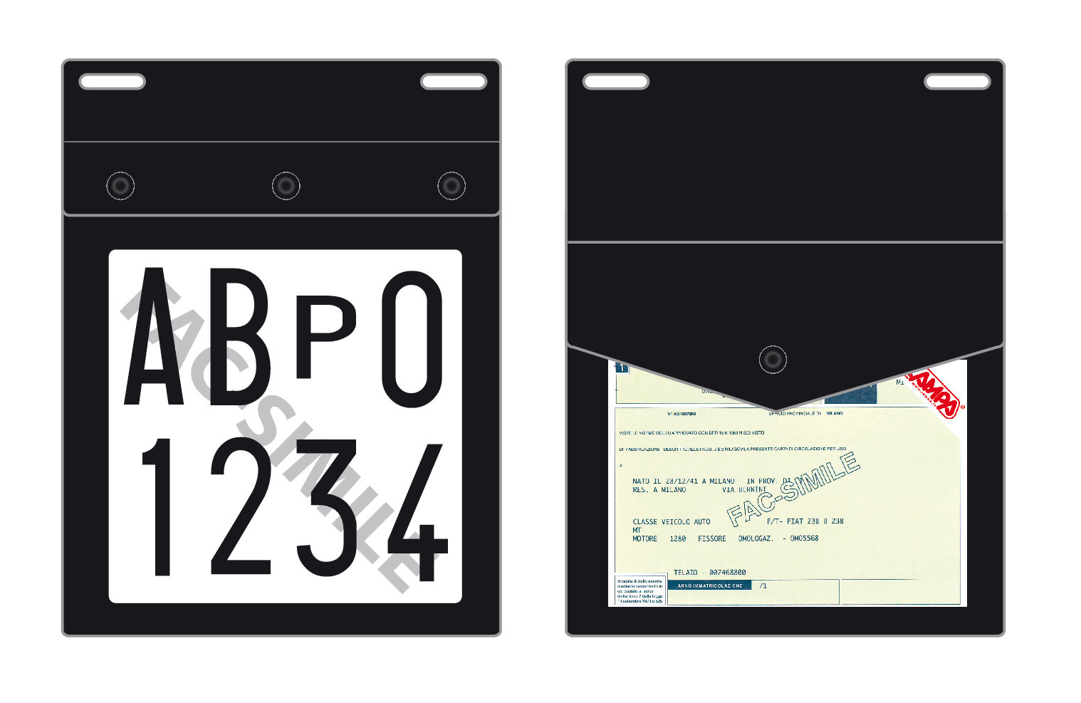 Porta targa prova a doppia tasca - immagine 6