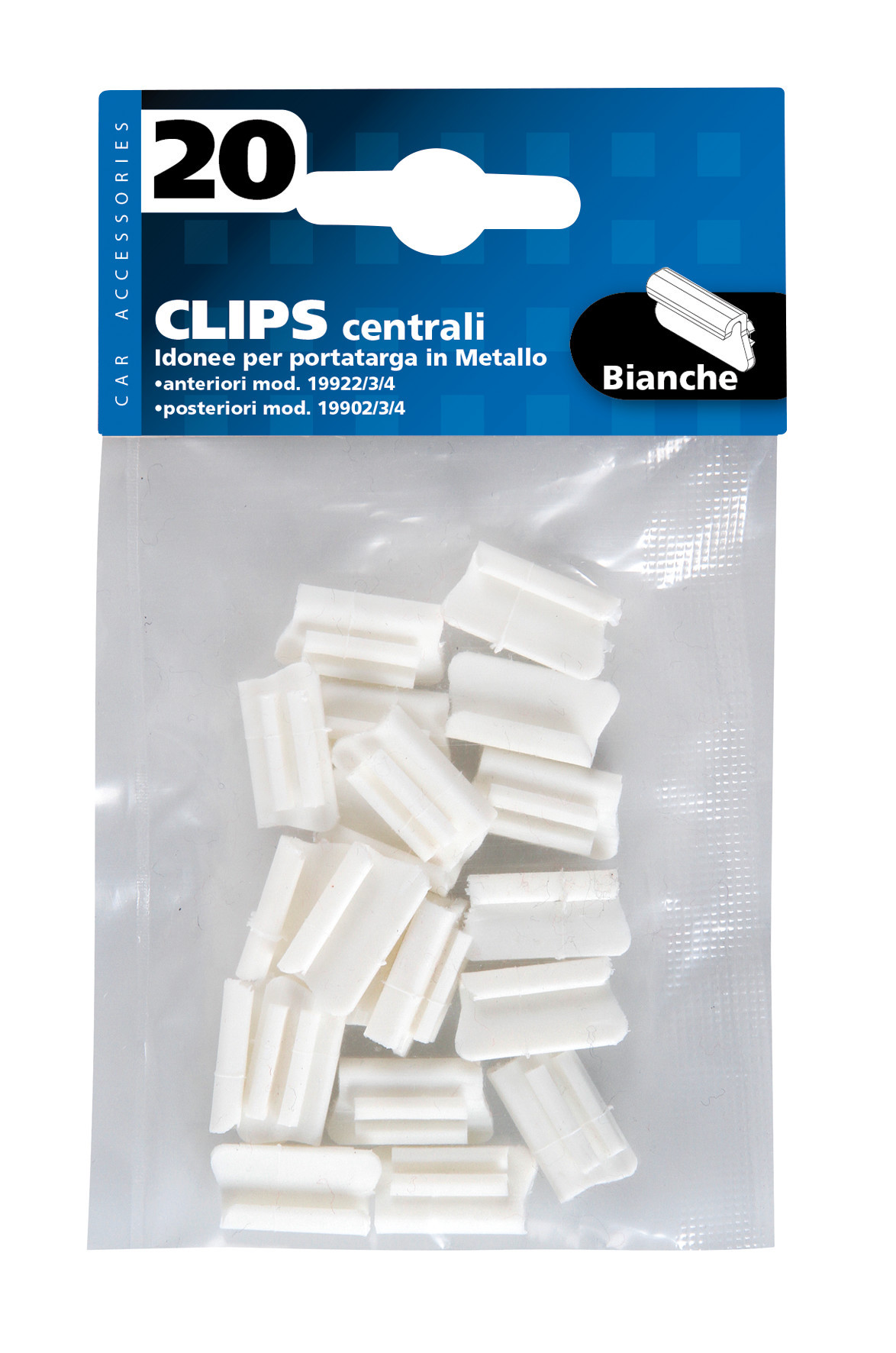 Set 20 clips centrali - Bianco - immagine 3