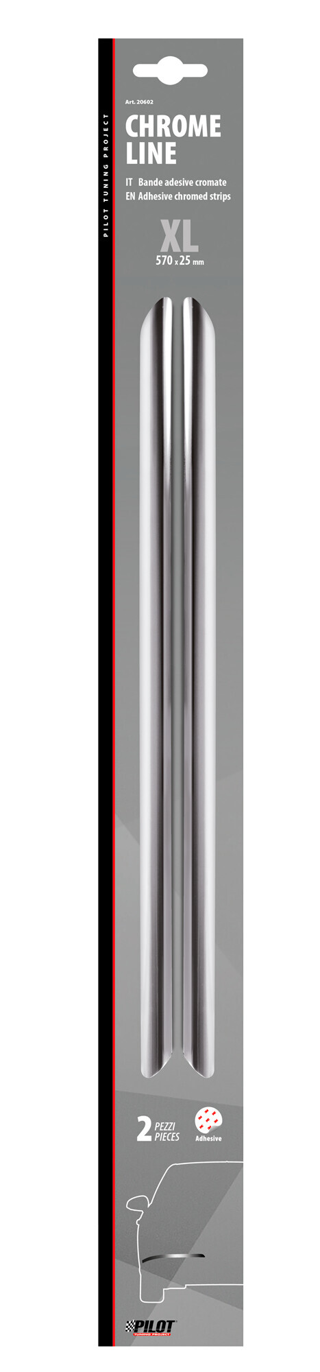 Chrome-Line XL, set 2 salvaparaurti cromati - immagine 3