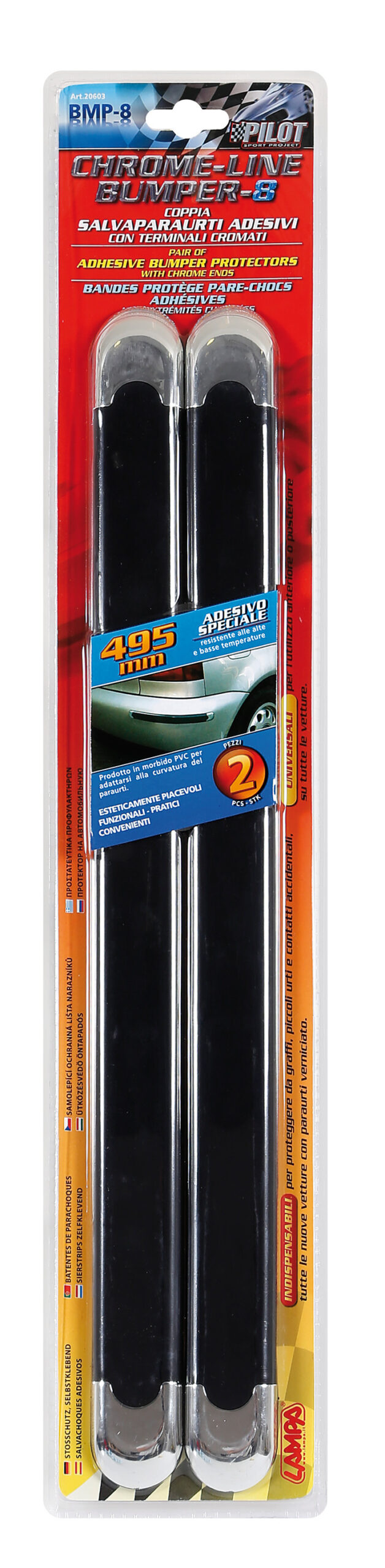 Bumper-Chrome, coppia salva-paraurti adesivi - immagine 2