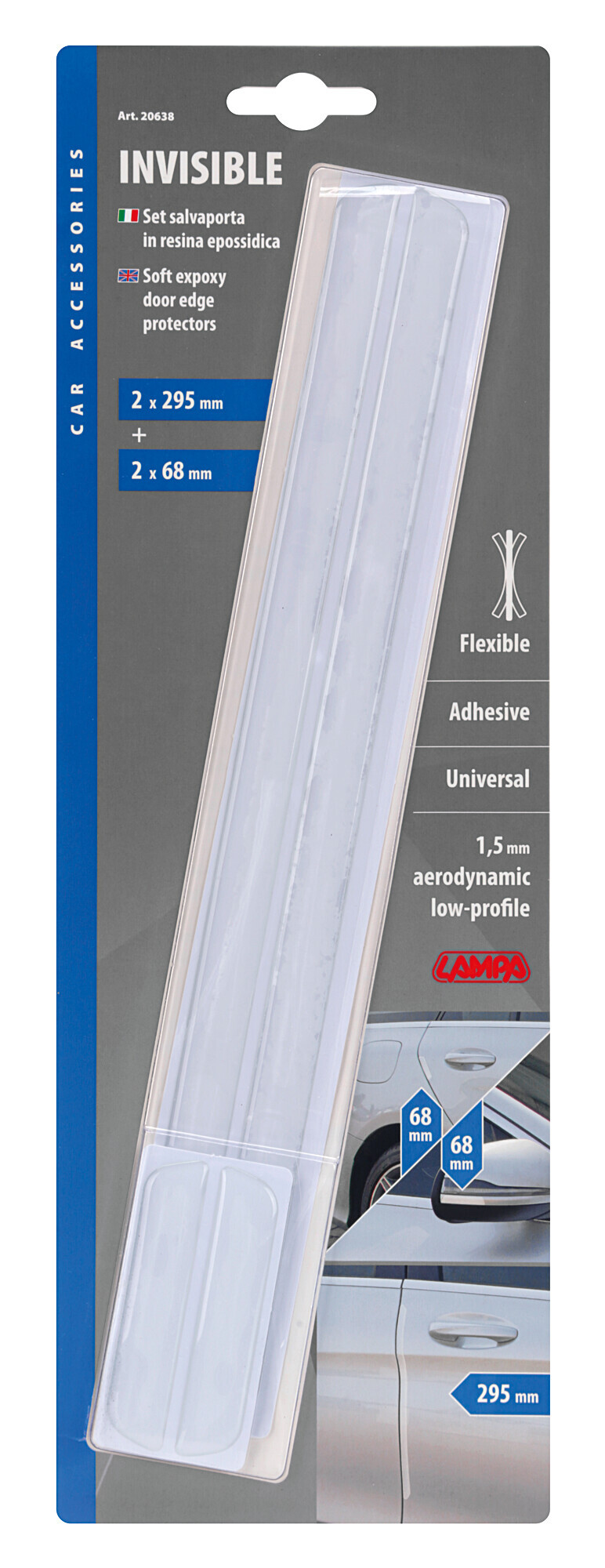 Invisible, set 4 salvaporta in resina epossidica - Trasparente - immagine 2