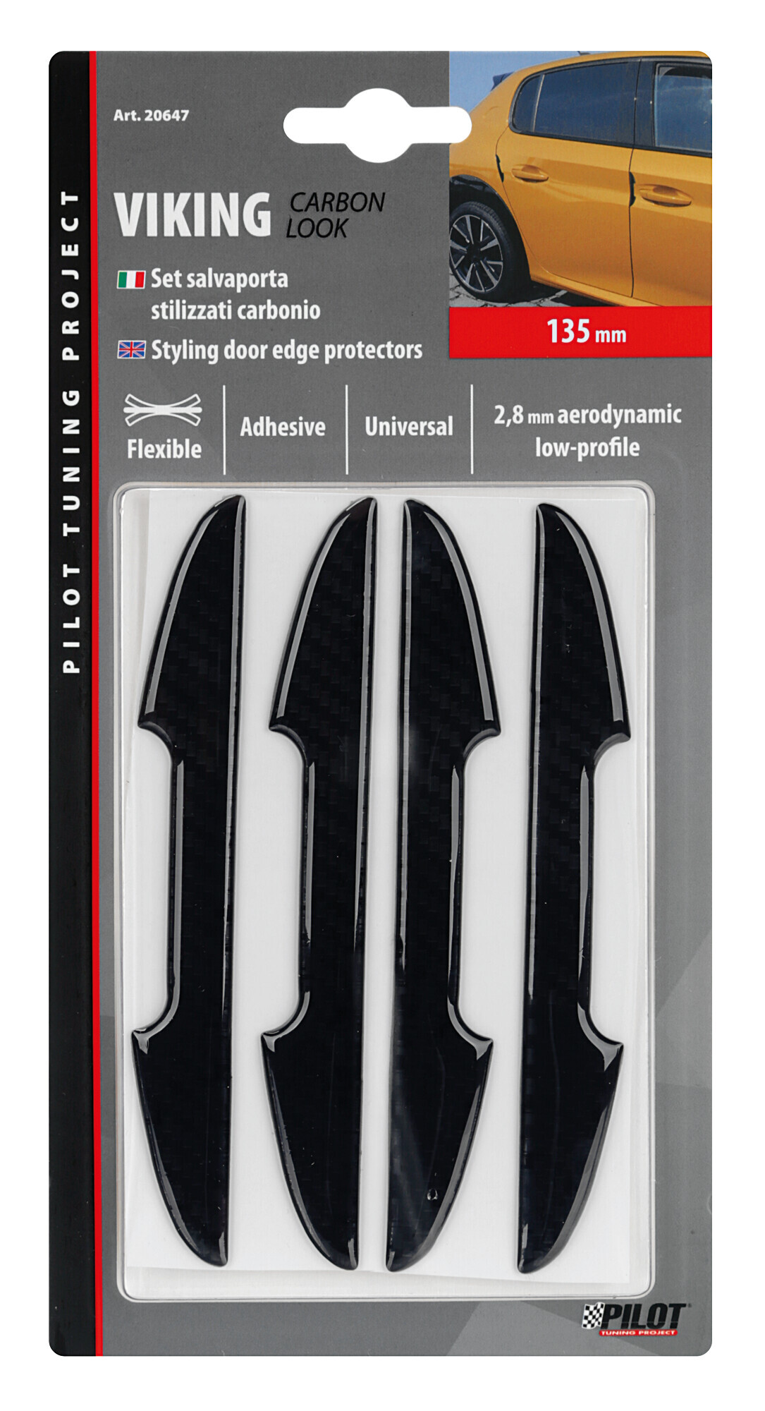 Viking, set 4 salvaporta adesivi - Carbon Look - immagine 2