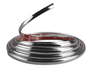 Profilo adesivo cromato - 4 m - 9 mm