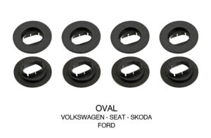 Set 4 clip fissaggio tappeti - Ovale - Volkswagen, Seat, Skoda, Ford