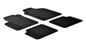 Set tappeti su misura in gomma - compatibile per  Abarth 500 (07/08>05/16) -  Abarth 500C (06/10>05/16) -  Abarth 595 (06/16>08/24) -  Abarth 695 Biposto (12/14>12/17) -  Fiat 500 (07/07>06/19) -  Fiat 500C (07/09>06/15) -  Fiat 500 Hybrid (07/19>11/24)