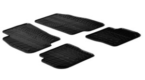 Set tappeti su misura in gomma - compatibile per  Abarth Punto 3p (05/08>06/11) -  Abarth Punto Evo 3p (06/10>04/12) -  Fiat Punto 3p (01/12>08/18) -  Fiat Punto 5p (01/12>04/19) -  Fiat Punto Evo 3p (10/09>04/12) -  Fiat Punto Evo 5p (10/09>04/12)