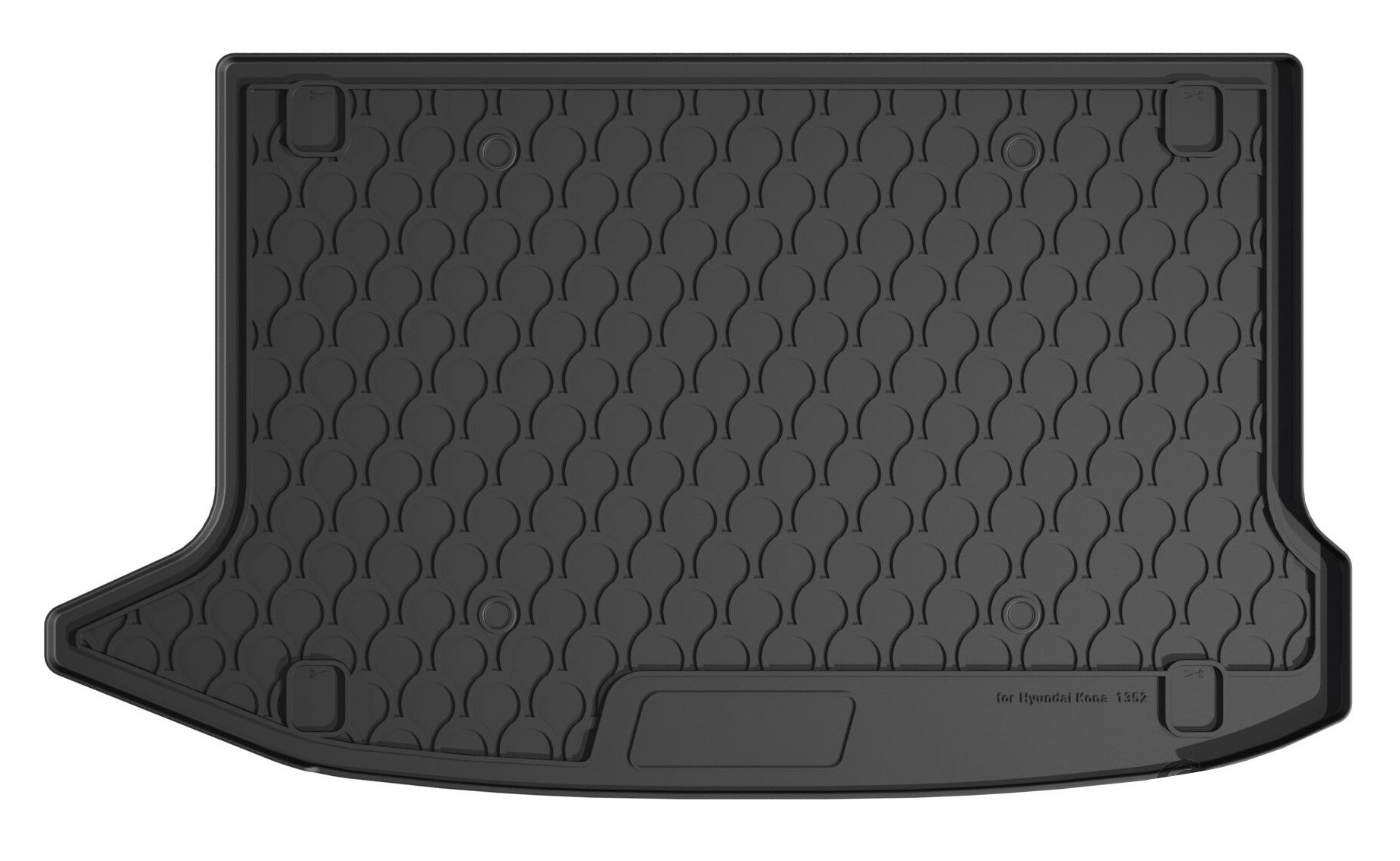 Vasca baule su misura in gomma sintetica - compatibile per Hyundai Kona (10/17>06/23)